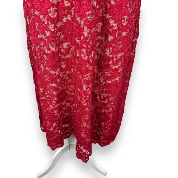 Kiyonna Red Lace Women Dress Size 2X Plus Size Cocktail Evening Romantic Regency - Picture 13 of 16